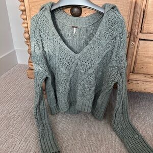 Free People Cozy Knit Sweater in Sage Green